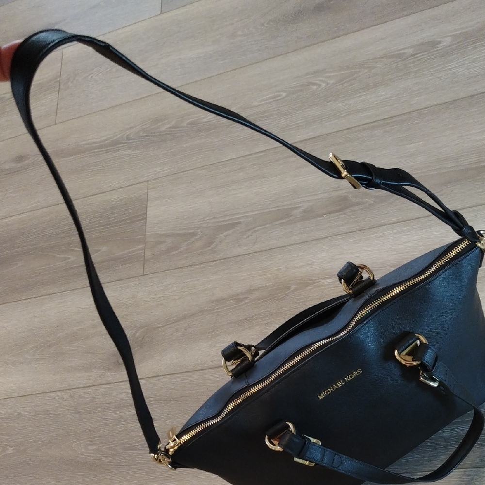 Michael Kors Black Tote with Gold Accents - Picture 9 of 17